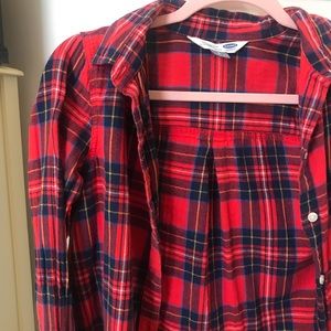 Red and blue flannel shirt
